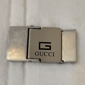 Vintage Gucci Silver Belt Buckle with the iconic \